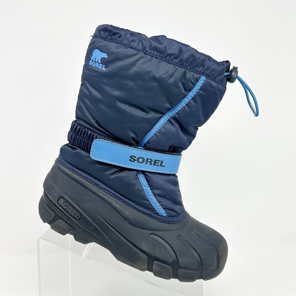 SOREL Youth Flurry Winter Snow Boots Kids Blue Waterproof Insulated Size 5
